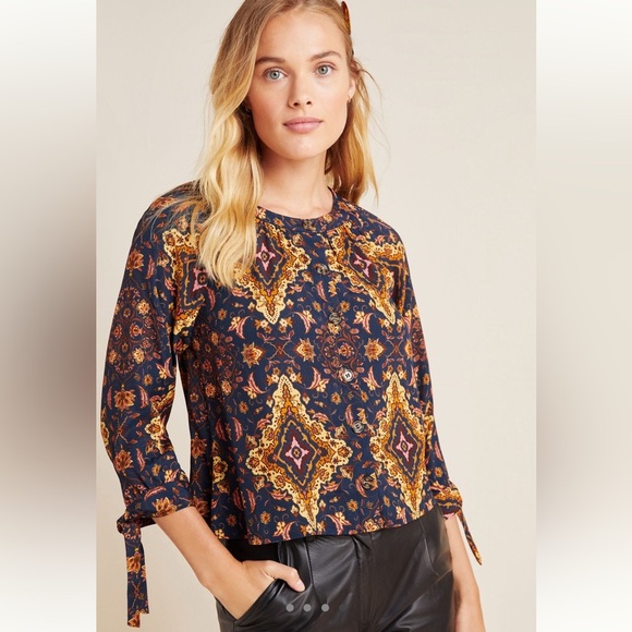 Anthropologie Tops - Anthropologie X Kachel Aleska Harvest Blouse 4